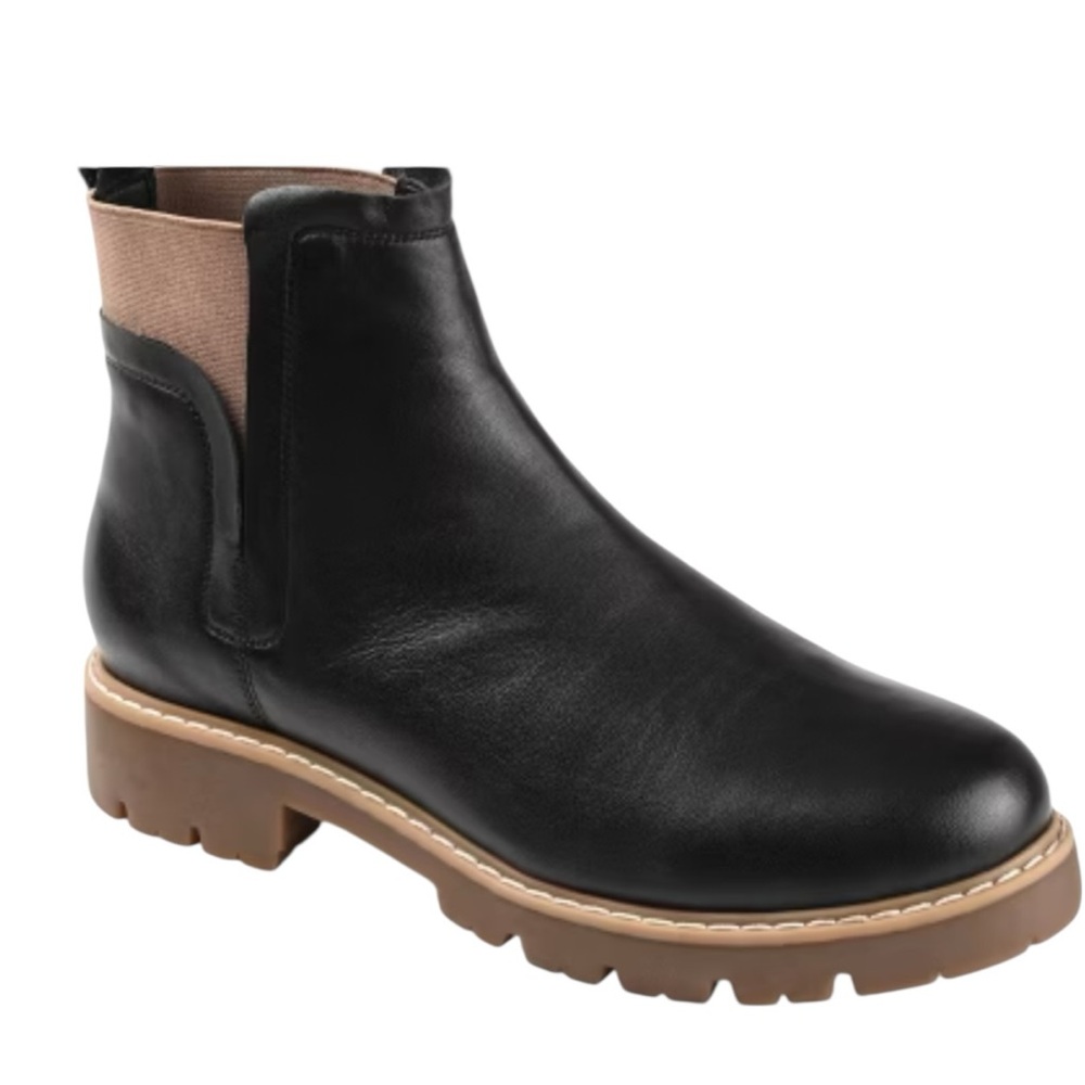 Journee Signature Women's Genuine‎ Leather Bristol Chelsea Booties size 8.5